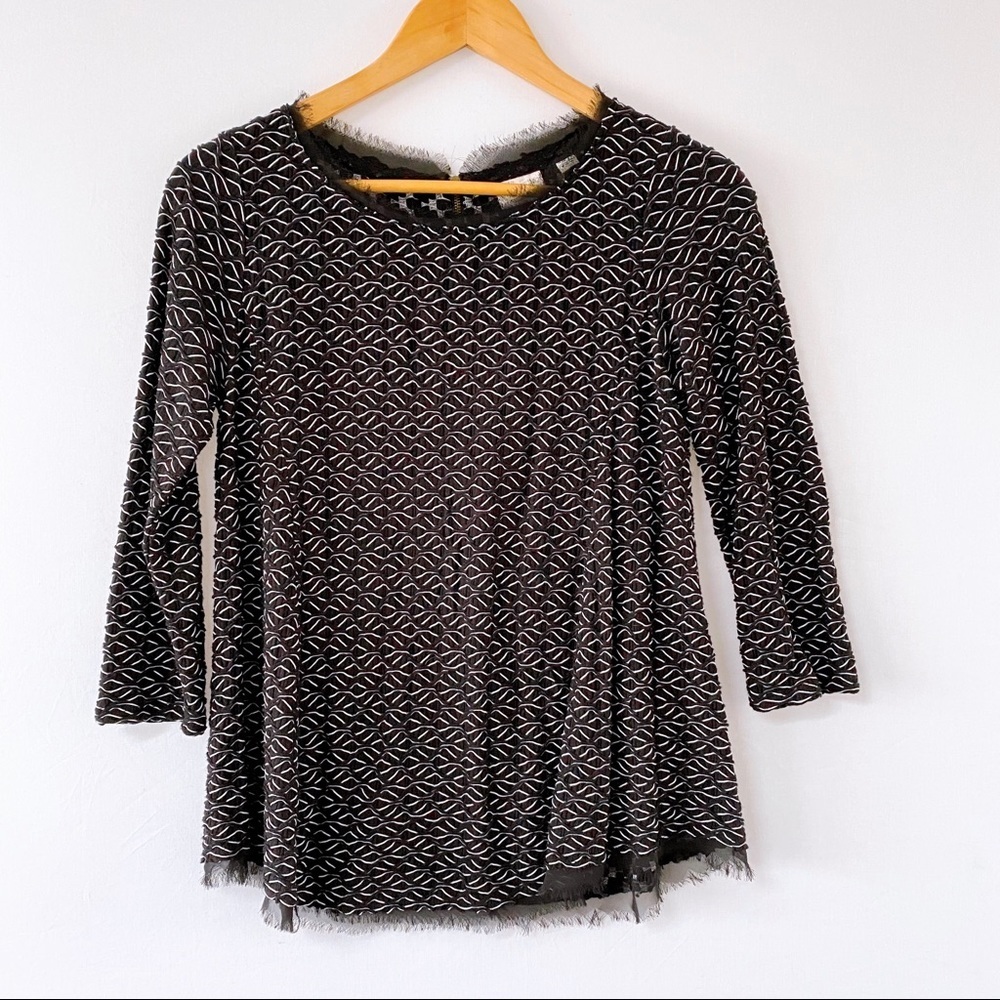 Anthropologie 9-H15 Stcl Black/ White Blouse S